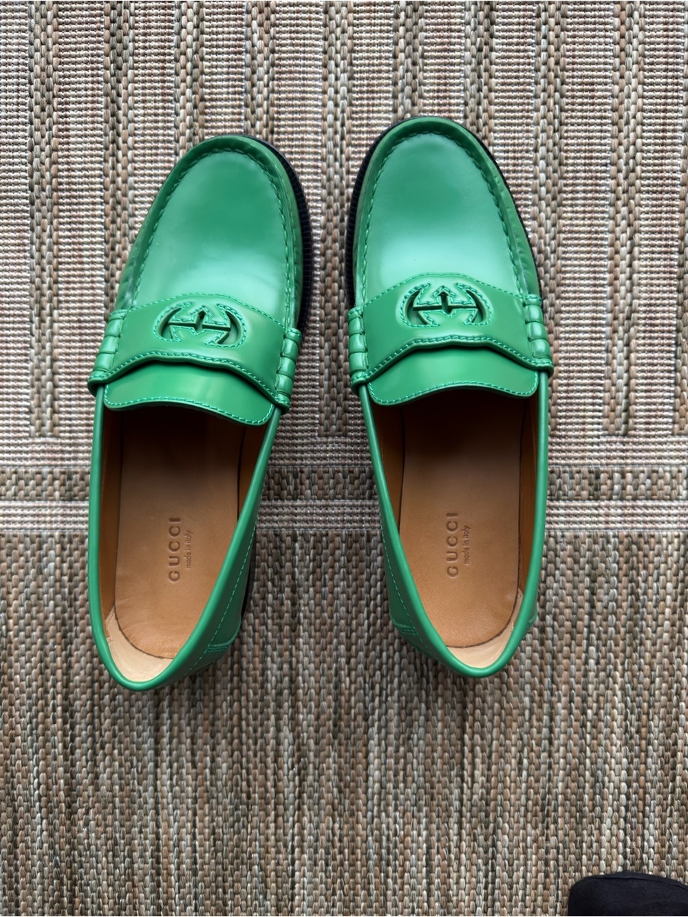 Gucci Emerald Green Leather Horsebit Loafers - Picture 5 of 6